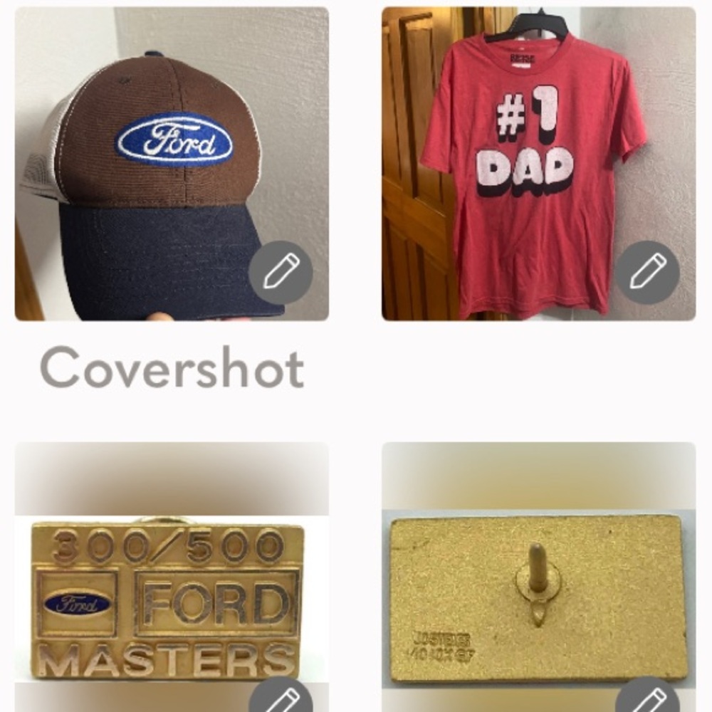 #1 DAD Ripple Junction M+Gold Filled Ford Masters Pin+cap FORD 🧢